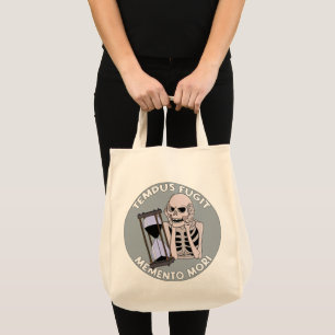 Tempus Fugit Skelett Memento Mori Timglas Tygkasse