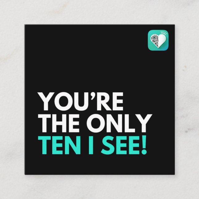 TEN-I-SEE FYRKANTIGT VISITKORT (Framsida)