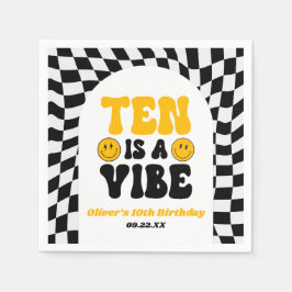 Ten Is A Vibe Retro Tenth 10th Birthday Party Pappersservett