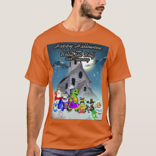 Ten Liittle Monsters Lycklig Holloween (v2) T Shirt (Framsida)