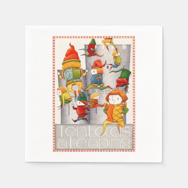 TEN LORA A LEAPING Standard Cocktail-Pappersservet Pappersservett (Framsidan)