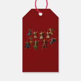 Ten Lords Leaping The Ten Commandments Vector Presentetikett