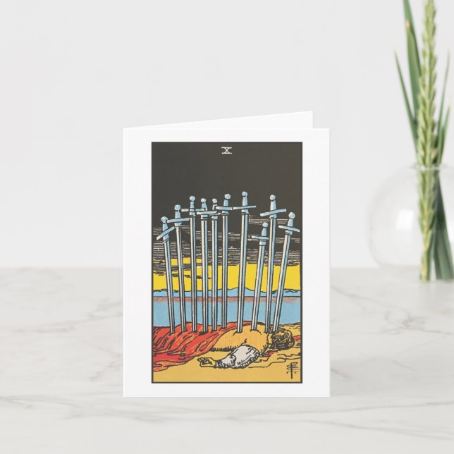 Ten of swords blank card kort (Framsida)