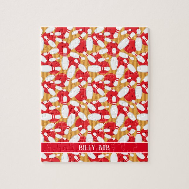 Ten Pin Bowling Alley Bollar och Stift Strejka Pussel (Vertikal)