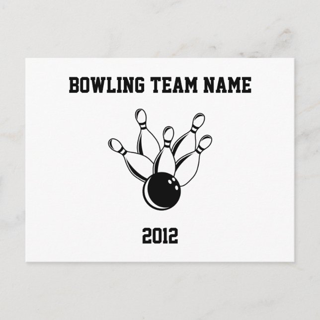 Ten Pin Bowling, Bowling Team Namn, 2012 Vykort (Framsida)