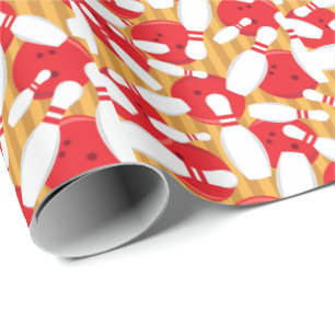 Ten Pin Bowling Födelsedagsfest Patterned Presentpapper