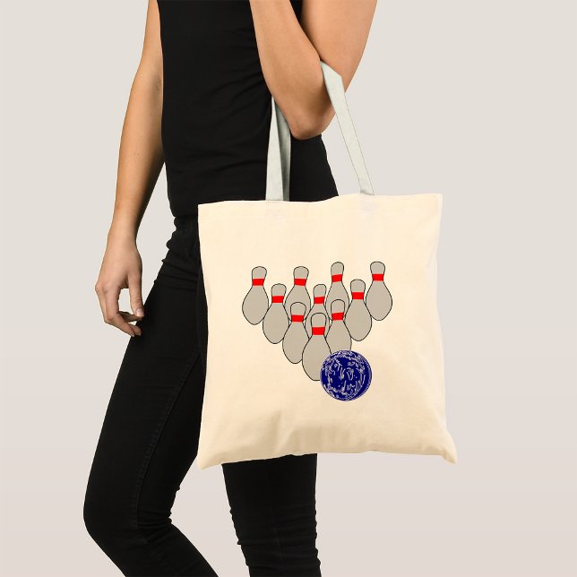Ten Pin Bowling Tote Bag Tygkasse (Skapare uppladdad)