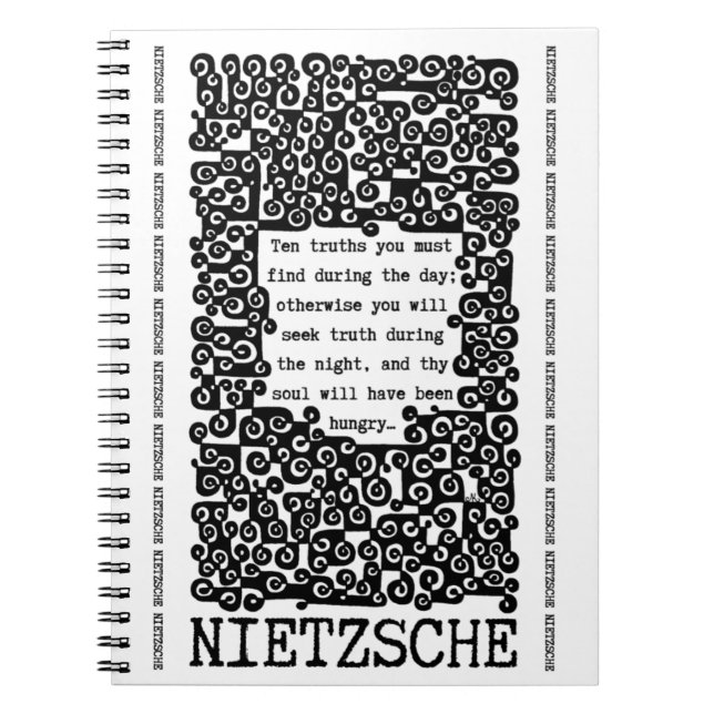 TEN TRUTHS-citat av Nietzsche Anteckningsbok (Framsidan)