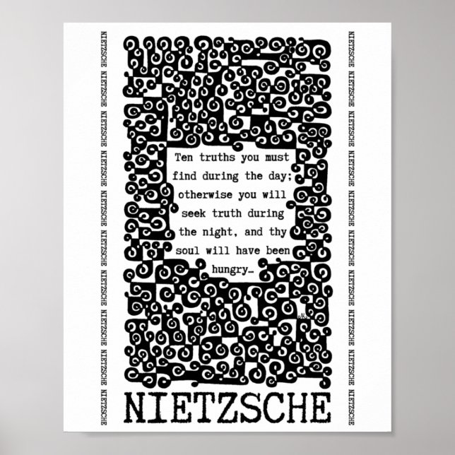 TEN TRUTHS-citat av Nietzsche Poster (Framsidan)