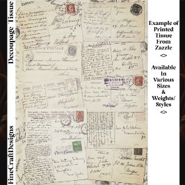 Ten Vintage Handwritten Postcards ES1F Decoupage
