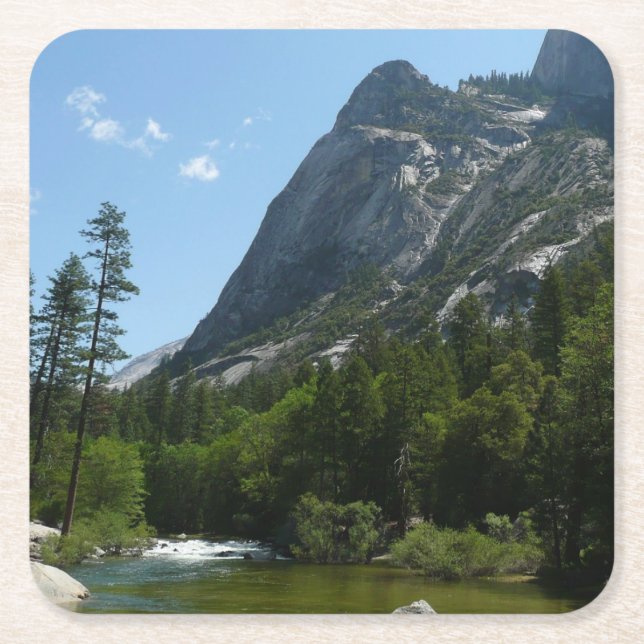 Tenaya Bäck i Yosemite nationalpark Underlägg Papper Kvadrat (Framsidan)