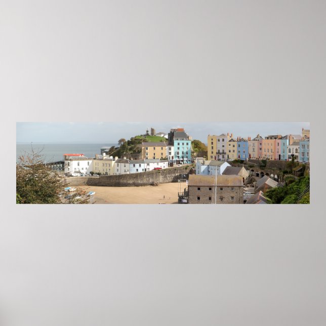 Tenby Hamn Panorama Poster (Framsidan)