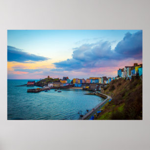 Tenby Harbour, South Väster Wales, UK Poster