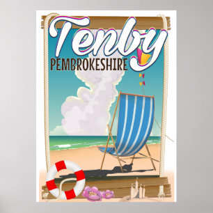 Tenby Pembrokeshire-reseaffisch Poster
