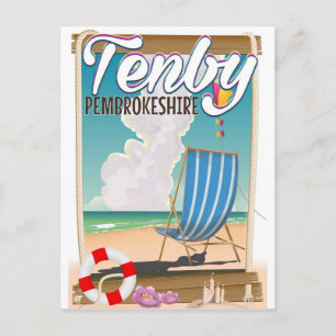 Tenby Pembrokeshire-reseaffisch Vykort