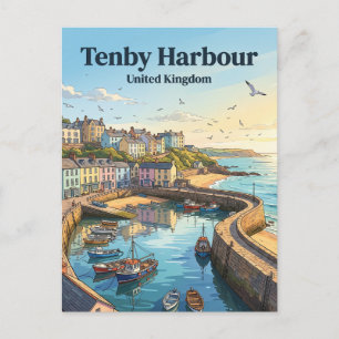 Tenby Storbritannien Vykort