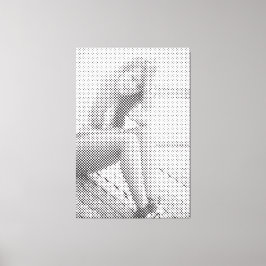 Tender Black Halftone Effect Sitta Girl Girl Canvastryck