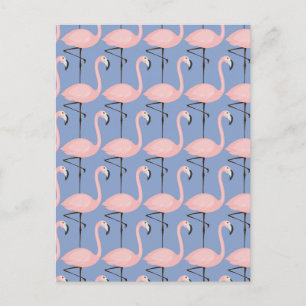 Tender Flamingo Pattern Vykort