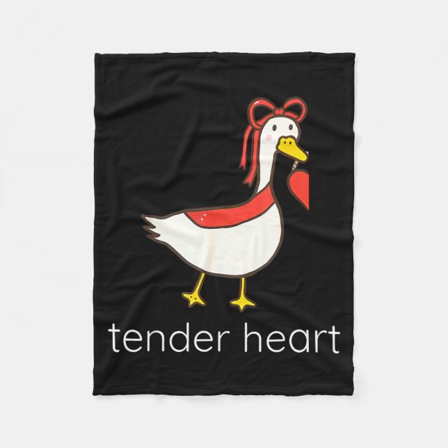 Tender Heart Steady Love Funny Goose Couple Matchi Fleecefilt (Framsidan)