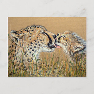 Tender Kiss Cheetah Baby & Mamma Vykort