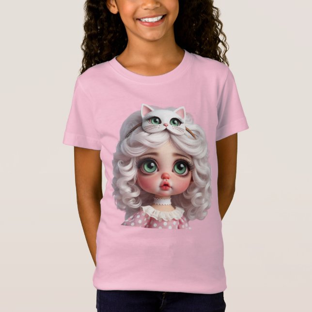 Tender Kitten, Doll i Kitten Mask av Natasha Us T Shirt (Framsida)