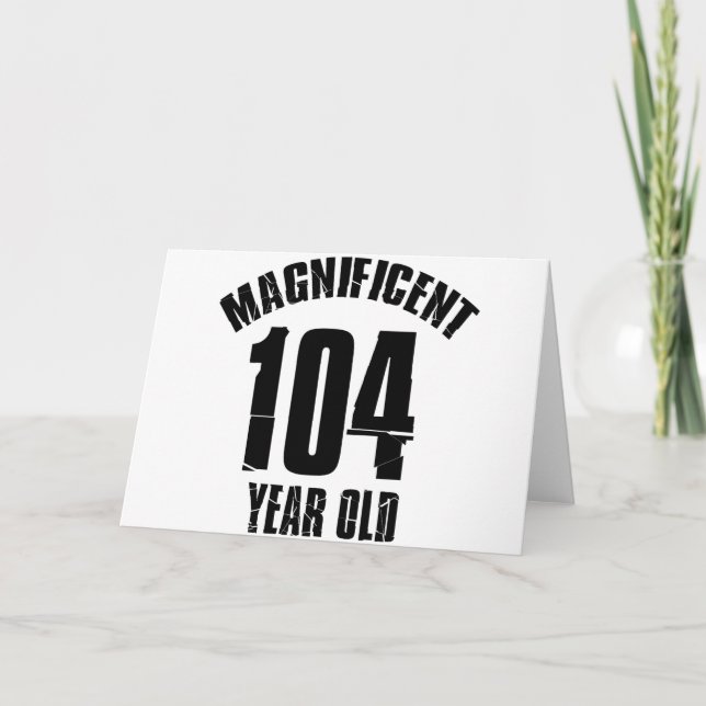 TENDERA 104 ÅRIGA FÖDELSEDAGDESIGNER KORT (Framsida)