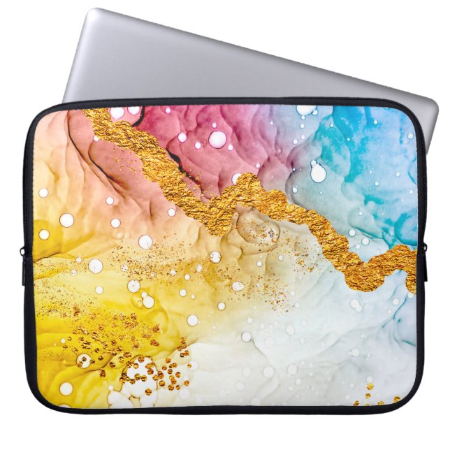 Tenderhet i pastel färg. Unik kreativitet. I Laptop Fodral (Framsidan)