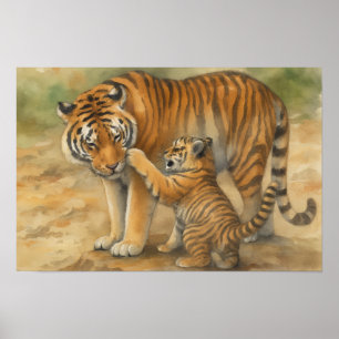 Tenderness - Parent och Unge i Forest Settin Poster