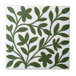 Tendril Garden Green Vine Floral Leaves Kakelplatta<br><div class="desc">custom tile</div>
