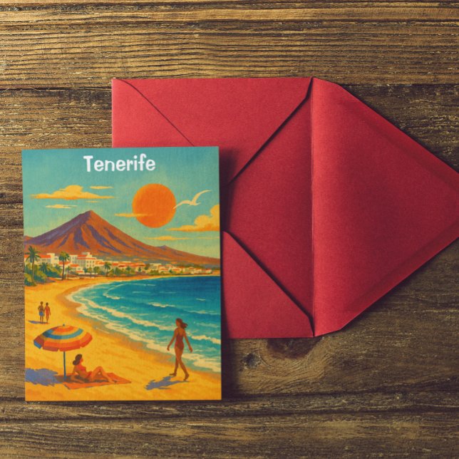 Tenerife Canary Island Playa de las Americas Vykort (tenerife canary island travel postcard )
