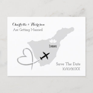 Tenerife Destination Bröllop Save The Date Meddelande Vykort