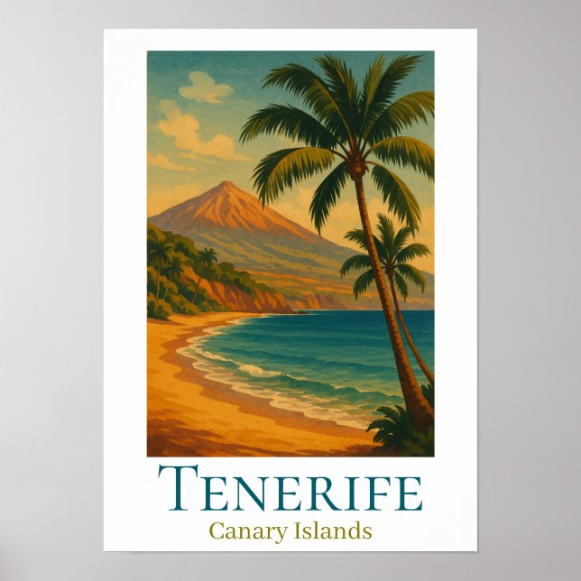 Tenerife Kanarieöarna Mount Teide Spanska ön Poster (Framsidan)