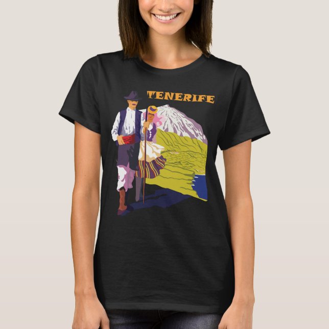 Tenerife Kanarieöarna Retro Resa T-Shirt (Framsida)