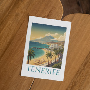 Tenerife Kanarieöarna Vintage Kust Resa Vykort