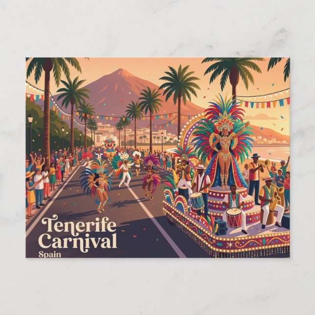 Tenerife Karneval Spanien Vykort (Framsida)