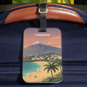 Tenerife Mount Teide Kanarieö Resemålning från för Bagagebricka