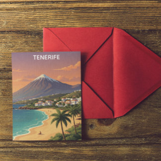 Tenerife Mount Teide Kanarieöarna Vintage Resa Vykort