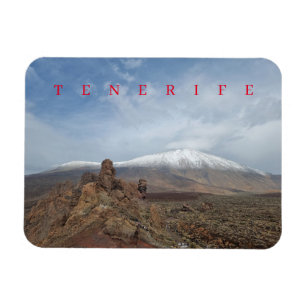 Tenerife Mount Teide med snö-bildkylskåp Magnet