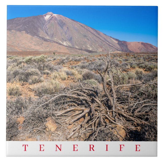Tenerife Mount Teide visar keramiskt plattor Kakelplatta (Framsidan)