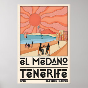 Tenerife Resor Poster El Medano Strand, Överstorle