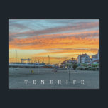 Tenerife solnedgång vy vykort<br><div class="desc">En vacker vy av en spektakulär solnedgång på ön Teneriffa i Kanarieöarna tryckt på ett vykort.</div>