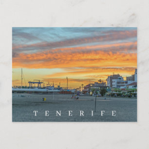 Tenerife solnedgång vy vykort