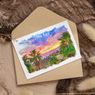 Tenerife Spain Canary Island vintage resor Vykort