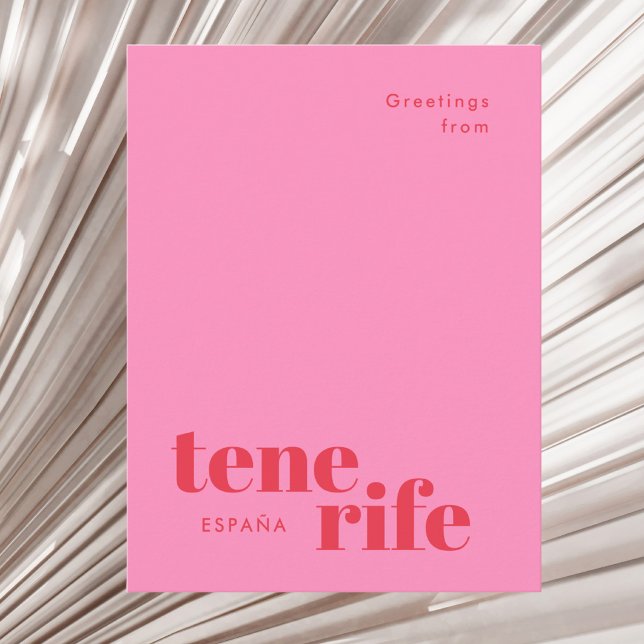 Tenerife Spanien modern typografi vykort (Skapare uppladdad)