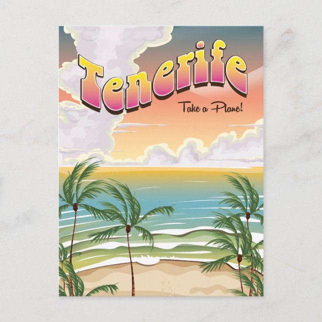 Tenerife strand Semesteraffisch Vykort (Framsida)