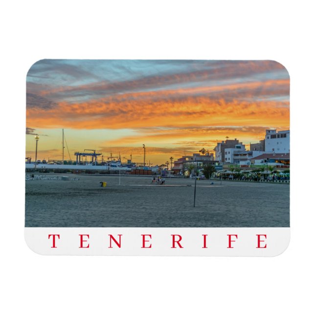 Tenerife sunset-kylskåp magnet (Horisontell)