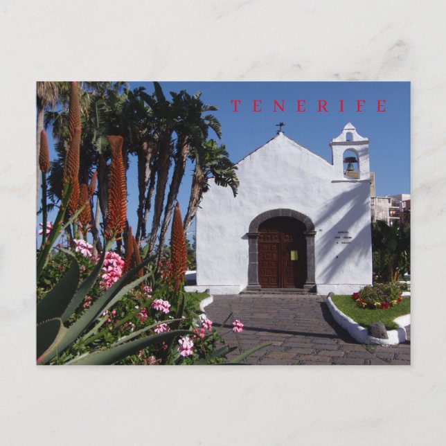 Tenerife vykort över liten kyrka (Framsida)