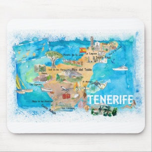 Teneriffa Canarias Spain Illustrated Karta with La Musmatta