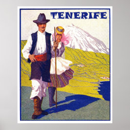 Teneriffa, några bybor, Spanien, vintage Poster