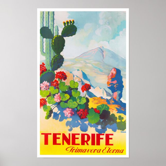 Teneriffa Spanien vintage resor poster (Framsidan)
